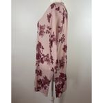 Chico's Womens Floral Side Slit Tunic Top Pink Sz 3 (XL) Feminine Flowy Longline Photo 2