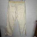 Toad&Co Lina Linen Cream Yellow Flowy Straight Leg Cinch Ankles Pull On Pants Size M Photo 7