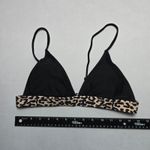 Black Animal Print Pull On Swim Sports Bra Beach Bralette Bikini Top L Large Photo 1