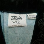 Taylor G. Dallas Texas Blue Denim Vest with Lace & Velvet Size XLarge Photo 4