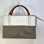 Coach  Borough Bag Colorblock Leather 32502 White Gray Handbag Purse Photo 13