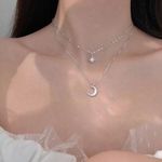 Silver Moon and Star Necklace Photo 5