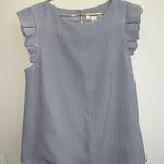 Monteau  Los Angeles Striped Ruffle Sleeve Top Size Small Photo 0