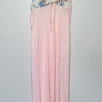 Beeline Women's Vintage Pink Floral Nylon Maxi Nightgown Size Small Photo 0