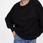 ZARA black fuzzy knit sweater Photo 1