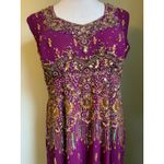 Beaded Embellished Purple Midi Dress Party Formal Gown Anarkali fairy boho bling Photo 3