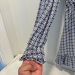 Tularosa  Charleston Ruffled Long Sleeve Mini Dress In Blue Medallion S Photo 3