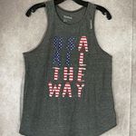 Reebok | Gray Patriotic USA All The Way Racer Back Tank | Size Large Photo 0