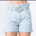 American Bazi  High Waisted‎ Paperbag Denim Shorts M Photo 10