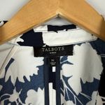 Talbots  Blazer Jacket Women's 1X Plus Navy White Floral One Button Front Career Photo 4
