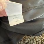 1.STATE Floral Balloon Sleeve Blouse Sz MED Black Glitter Gold Holiday Party Photo 8