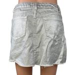 Sunset + Spring Silver Metallic High Waisted Pencil Mini Denim Jean Skirt Size M Size M Photo 1