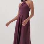 NEW Pact Organic Cotton Women's Fit & Flare Halter Midi Dress Purple XS NWT Photo 2