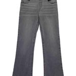 Betabrand Yoga Denim Midrise Bootcut Flare Jeans in Rinsed Gray Size Medium Photo 2