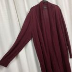 Worthington  Burgundy Red Open Front Longline Cardigan Sz.2X Photo 4