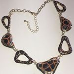 Elegant Gold Tone and Black Animal Print Boho Statement Necklace Photo 1