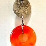 Turkish RARE Empire SILVER COIN carnelian pendant necklace Orange Photo 5