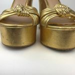 Rachel Zoe  Gold Metallic Avery Platform Slingback Open Toe High Heels Sandals 7 Photo 6