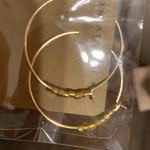 Goldie Lockes Boutique 1” gold hoops with African brass beading NEW boho chic Photo 3