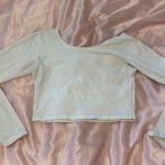 American Apparel White Long Sleeve Crop Top Photo 3