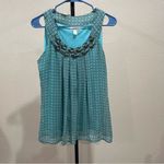 Dress Barn  Teal Sleeveless Top with Wooden Embellishments Size Small Photo 7
