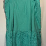 J.Crew - 100% Cotton Turquoise Full Skirt Eyelet Detail Hem Lined- Size 3X Photo 0