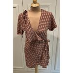 SIR the Label Women's Florence 100%‎ Silk Wrap Dress Size 0 US Size 2 Mini Boho Brown Photo 1