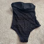 NEW BEAM Black Strapless Swimsuit Women's Size XL Black Crochet Lace Photo 12