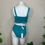Cupshe  Teal New High Waist Bandeau Bikini Photo 9