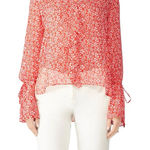 Derek Lam  10 Crosby Sheer Poppy Speckle Blouse Photo 0