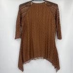 Indigo Soul Lace Hanky Hem Top XL Caramel Festival Boho Earthy Romantic Tunic Brown Photo 5