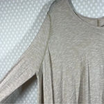 Free People  We The Free Cream Flowy Long Sleeve Hi‎ Low Top Photo 1