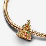 Pandora Gold Glitter Christmas Tree Charm  Photo 1