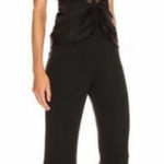 JONATHAN SIMKHAI Ruched Strapless Jumpsuit Size 4 Black Minimalist Formal Photo 0