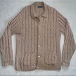 Pendleton Vintage Light Brown Sand Wool Men’s Cable Knit Cardigan Sweater Sz L Photo 0