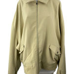 We Wore What Khaki Tan Twill Collared Long Sleeve Full Zip Bomber Coat Jacket Sz M Photo 0