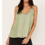 Shyanne  Green Embroidered Crop Swing Top Sleeveless G8 Photo 0