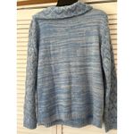 Alfred Dunner  Womens Blue Cowl Neck Long Sleeve Open Knit Pullover Sweater Small Photo 3