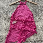 Camila Coelho  Sleeveless Open Back Tie Halter Satin Style Pink XL Photo 1