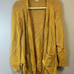Fat Face Cardigan Mustard Yellow Open Front Oversized Knit w/ Pockets Sz US2 EUC Photo 0