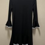 Michael Kors Michael  Black White Trim Long Sleeve Bell Sleeve Formal Dress Sz XS Photo 5
