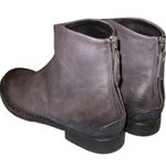 Ernesto Dolani Soft Gray Leather Back Zip Italian Designer Booties Women 39.5 Size 8.5 Photo 4