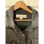 Vintage Havana Studded Peace Sign Twill Black Oversized Shacket, S Photo 6