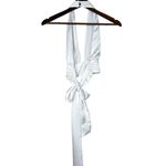 ZARA Satin Effect Drape Halter Plunge Neck Line Open Back Tie Crop Top White S Photo 11