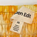 Open Edit  Womens Yellow Floral Peasant Blouse Square Neck Smocked Cottage XS Photo 2