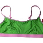 Parade Re:Play Scoop Neck Wireless Bralette Lime Green and Light Pink Sz Small Photo 4