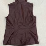 Dennis Basso  Merlot Faux Fur and Leather Moto Vest, Small Photo 8