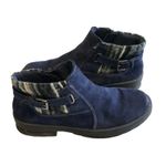 Earth Origins  Tate Blue Ankle Boot Size 9.5 Womens Suede Knit Zipper Buckle Photo 3