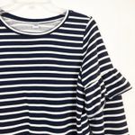 Old Navy  Ruffled Sleeves Striped Sweater Size Medium Photo 3