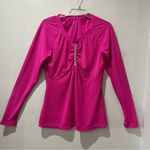 Athleta PUMP IT UP Pink Striped Athletic Long Sleeve Workout Shirt Size Small Photo 1